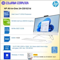 HP All-in-One Core i7 16GB 512GB 24\" White Non-Touch — image 1