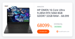 HP Omen Core Ultra 9 15th Generation 32GB 1TB SSD RTX 5060 8GB 16" — image 1