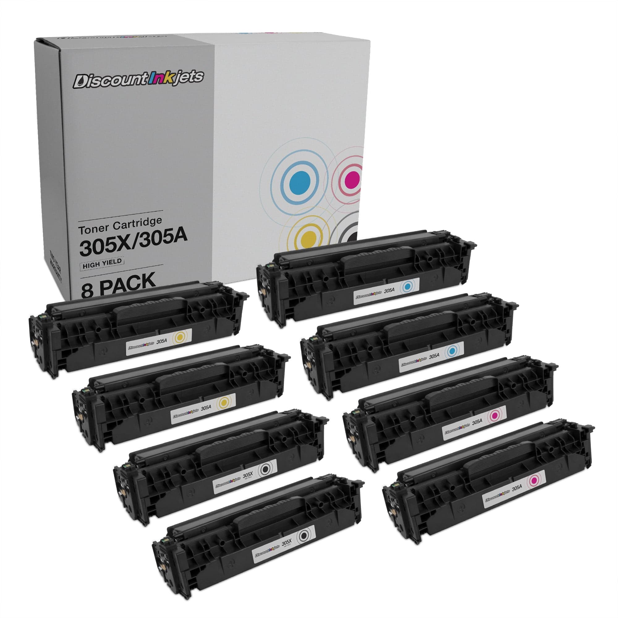HP 305A Toner Cartridges (Black, Cyan, Magenta, Yellow)