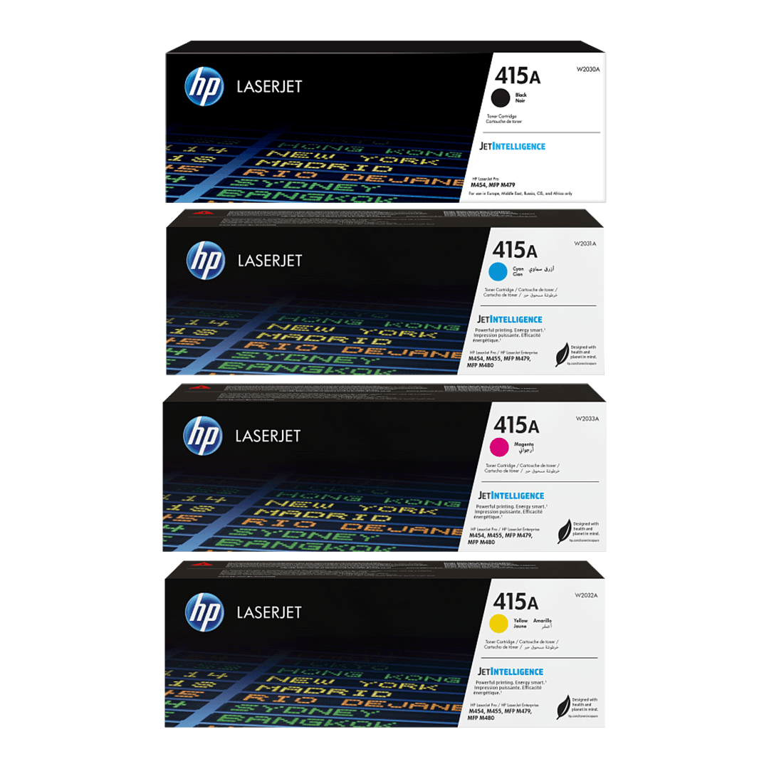HP 415A Toner Cartridges (Black, Cyan, Magenta, Yellow)