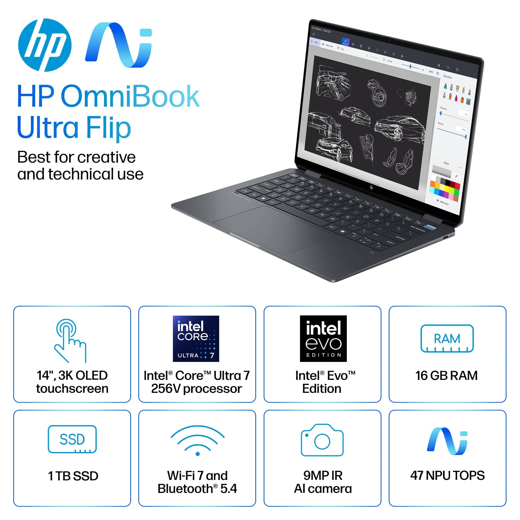 HP OmniBook 5 Core Ultra 7 16GB 1TB SSD Touchscreen Laptop (Non x360) — image 1
