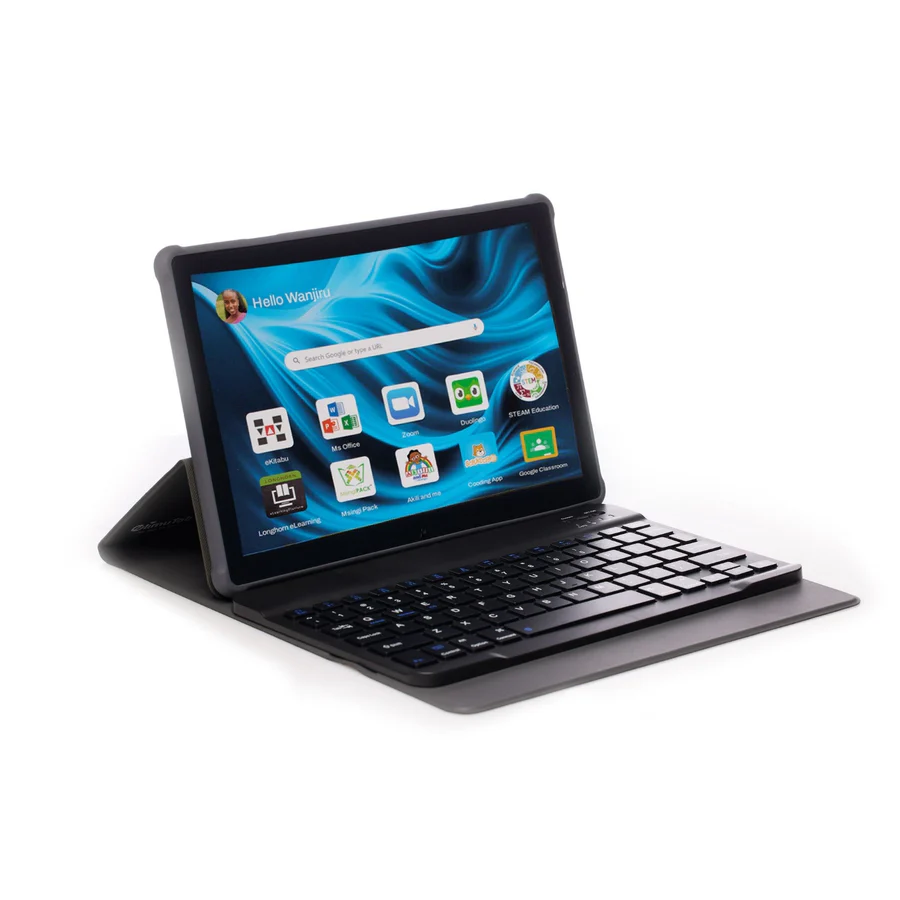 ElimuTab ET02 MAX 10.1-Inch Android 13 Tablet, 64GB/4GB, 4G, with Leather Keyboard Case (Ages 8-17)