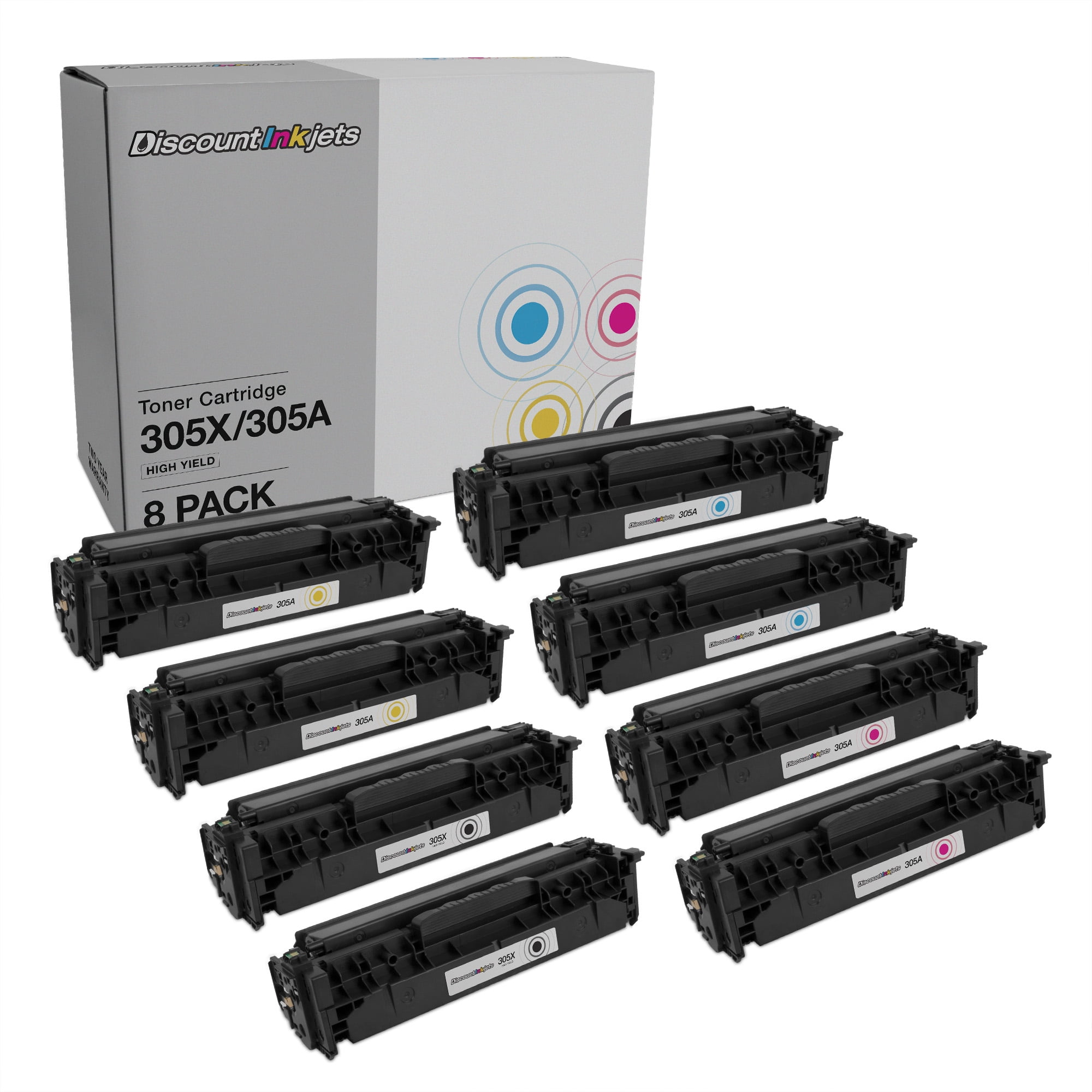 HP 305A Toner Cartridges (Black, Cyan, Magenta, Yellow)