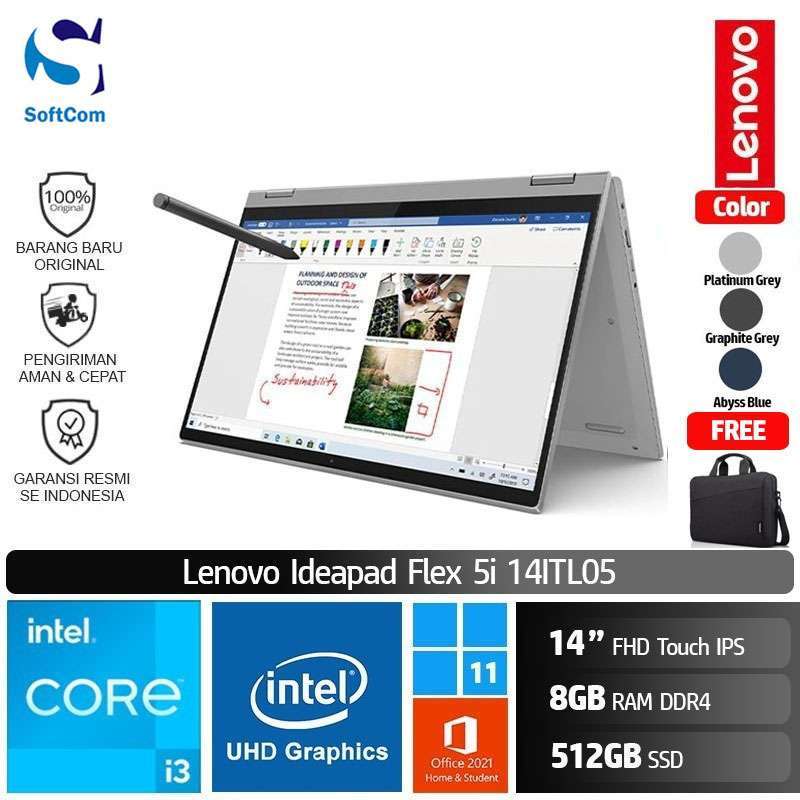 Lenovo Flex 5 Intel Core i3 (1115G4) 8GB 256GB SSD Windows 11 Touchscreen 14-inch Grey