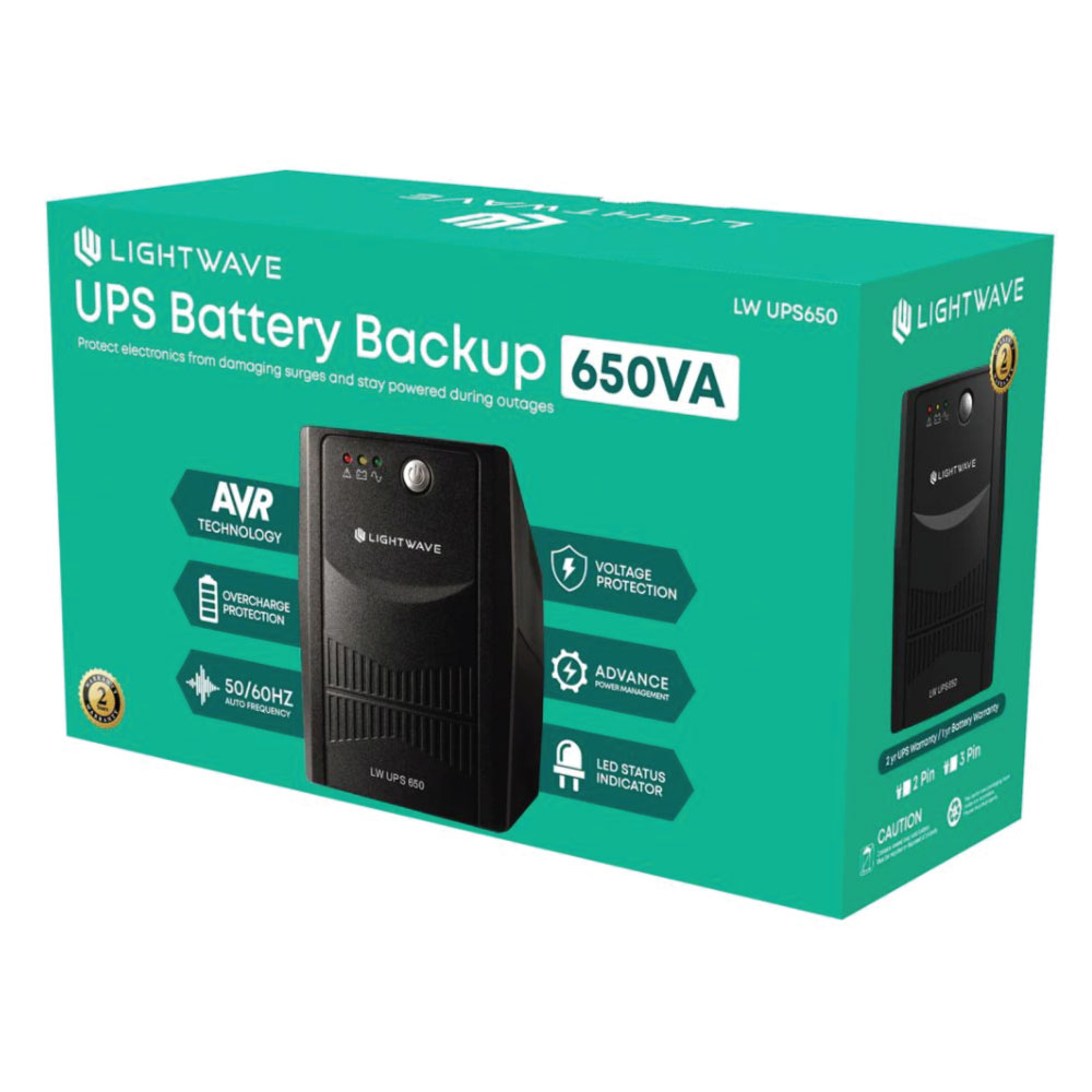 Lightwave 650VA UPS Back-Up Power Supply